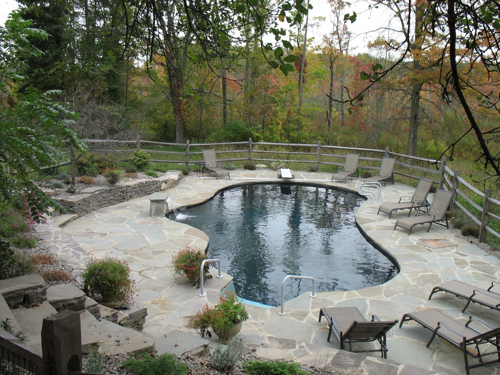 A completed inground pool installation in the Hudson Valley